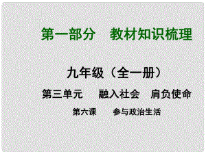 中考政治總復(fù)習(xí) 第3單元 第6課 參與政治生活課件 新人教版