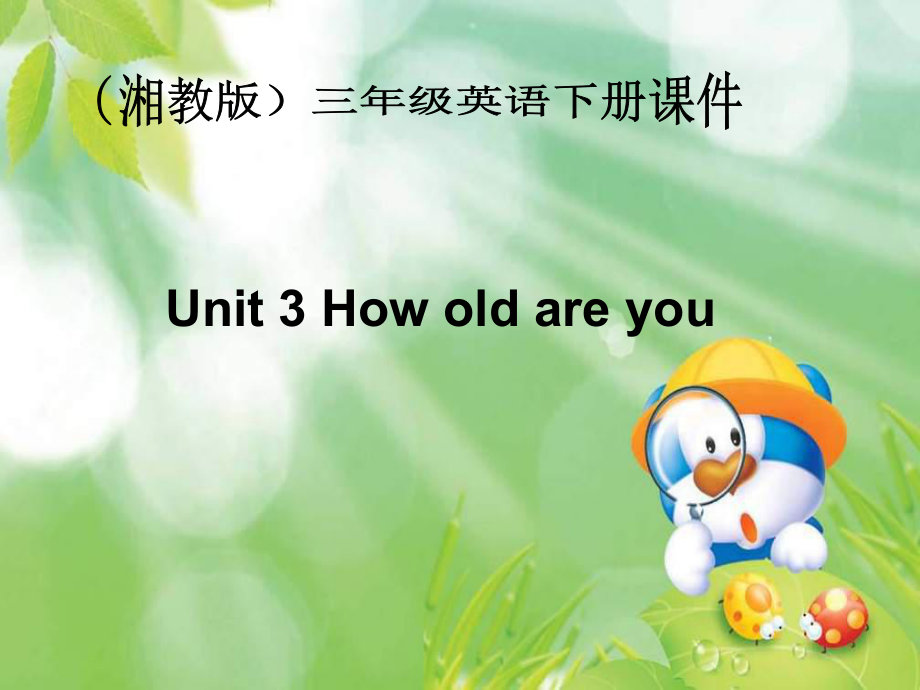 湘少版英語三下Unit3 How old are youPPT課件2_第1頁