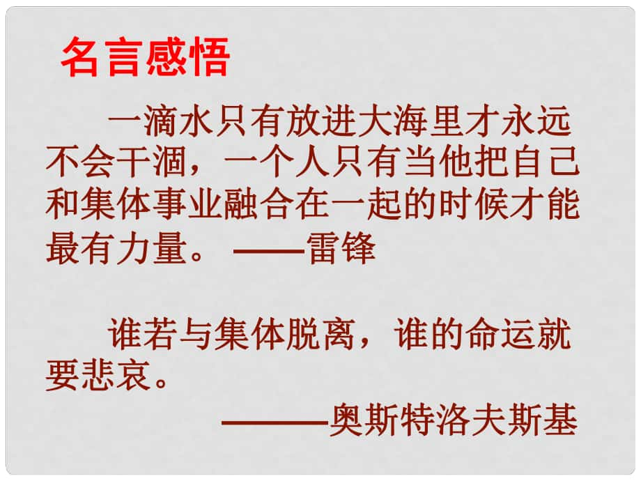 山东省宁津县育新中学八年级政治下册 10.1 正确认识个人与集体的关系课件 鲁教版_第1页