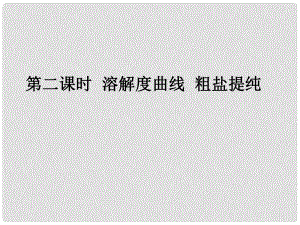 山東省濱州市無棣縣信陽鎮(zhèn)中學九年級化學下冊 第八單元 第二節(jié) 第二課時 溶解度曲線 粗鹽提純課件 （新版）魯教版