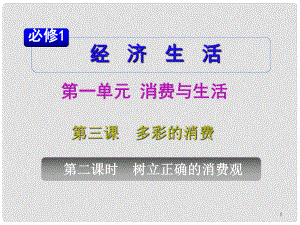 山西省高考政治復(fù)習(xí) 第1單元第3課第2課時(shí) 樹(shù)立正確的消費(fèi)觀課件 新人教版必修1