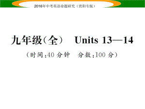 中考英語 教材知識梳理精練 九全 Units 1314課件