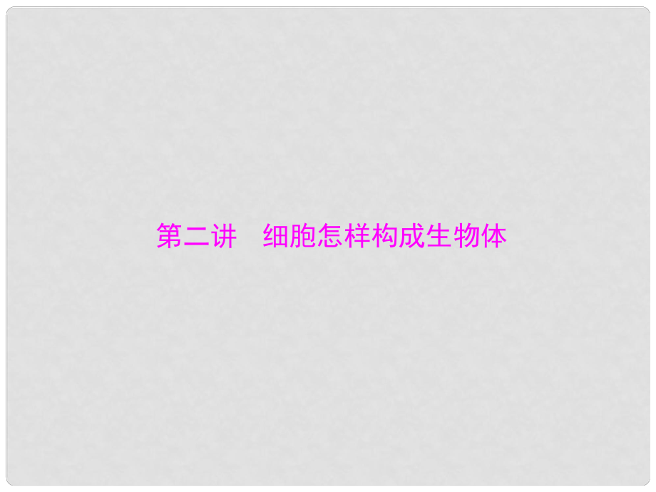 中考生物 第一部分 第一章 第二講 細胞怎樣構(gòu)成生物體復習課件_第1頁