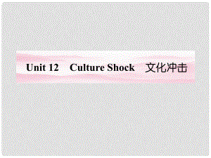 安徽省高考英語 Unit 12　Culture Shock課件 北師大版必修34