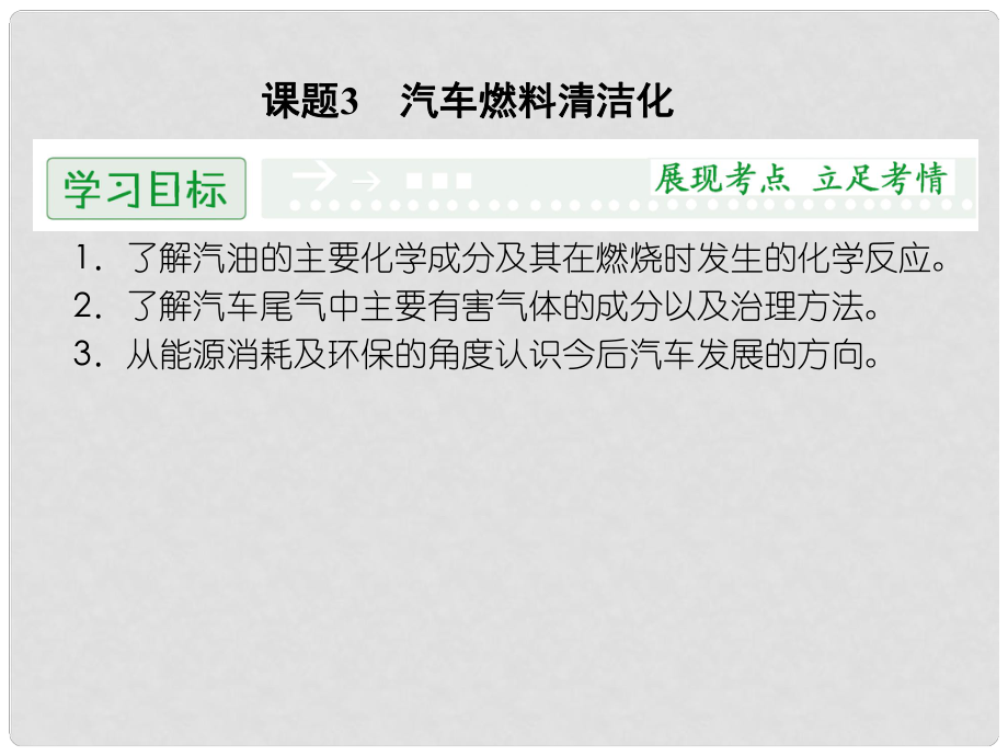 高中化學(xué) 33 汽車燃料清潔化同步課件 魯科版選修1_第1頁