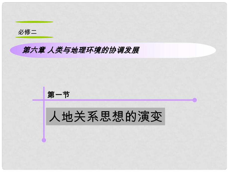 山西省高考地理復(fù)習(xí) 第6章 第1節(jié)人地關(guān)系思想的演變課件 新人教版必修2_第1頁