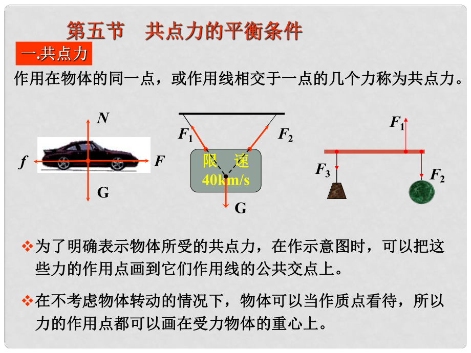 广东省惠州市惠东县安墩中学高中物理 35 共点力的平衡条件课件 粤教版必修1_第1页