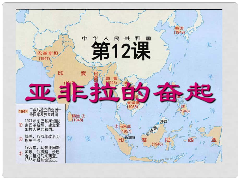 山東省東營市河口區(qū)實驗學校九年級歷史下冊 12 亞非拉的奮起課件 新人教版_第1頁