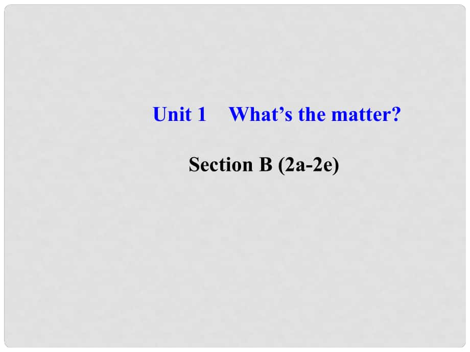 八年級(jí)英語(yǔ)下冊(cè) Unit 1 What’s the matter Section B (2a2e)課件 （新版）人教新目標(biāo)版_第1頁(yè)