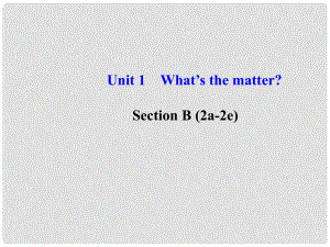 八年級英語下冊 Unit 1 What’s the matter Section B (2a2e)課件 （新版）人教新目標(biāo)版