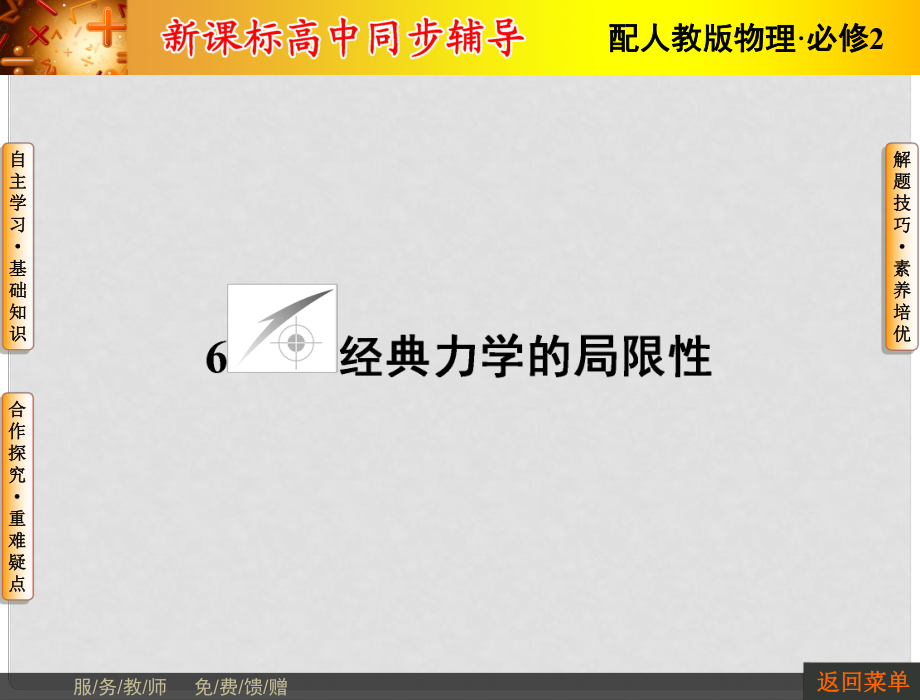 高中物理 第6章 萬有引力與航天 6 經(jīng)典力學(xué)的局限性課件 新人教版必修2_第1頁