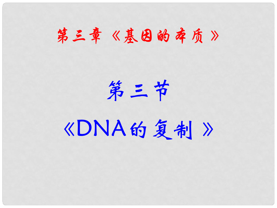 高中生物 第三章 第3節(jié) DNA的復(fù)制課件 新人教版必修2_第1頁(yè)