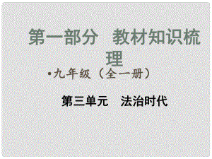 安徽省中考政治總復習 第一部分 教材知識梳理 九年級 第三單元 法治時代課件 人民版