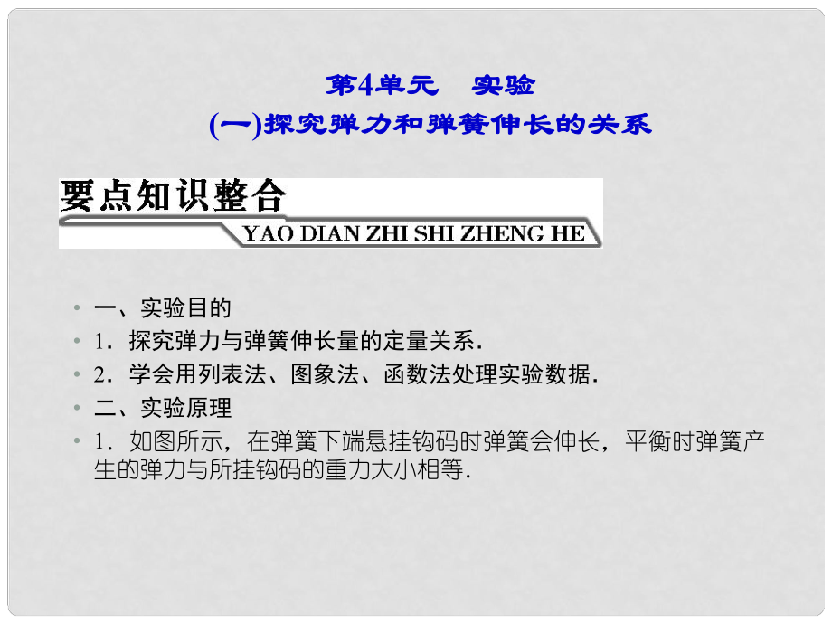 浙江省臨海市杜橋中學(xué)高中物理 第4單元　實(shí)驗(yàn)課件 新人教版必修1_第1頁(yè)