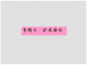 安徽省高三語文一輪復(fù)習(xí) 專題七 擴展語句專項課件