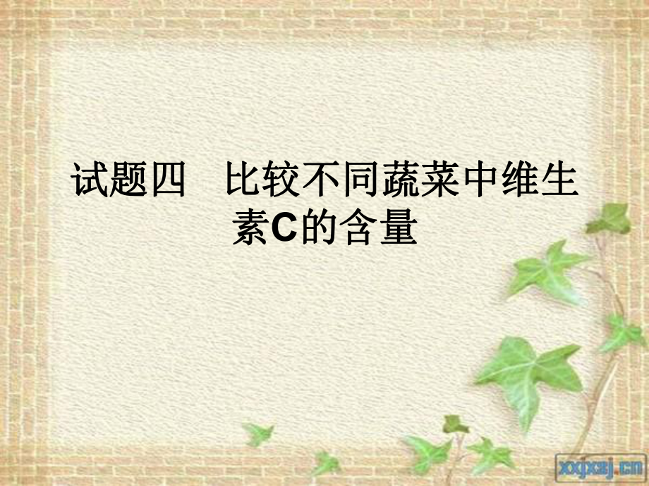 试四比较不同蔬菜、水果中维生素C含量_第1页