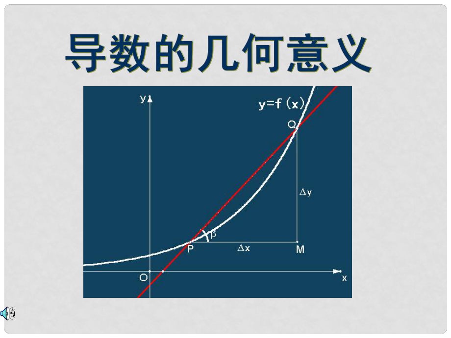 廣東省高中數(shù)學(xué)青年教師說(shuō)課比賽課件 導(dǎo)數(shù)的幾何意義_第1頁(yè)