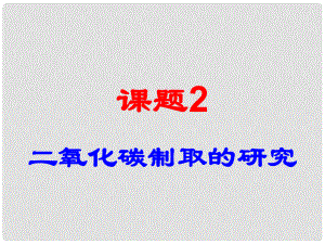 廣東省臺(tái)山市新寧中學(xué)九年級(jí)化學(xué)上冊(cè)《第六單元 課題2 二氧化碳制取的研究》課件 （新版）新人教版