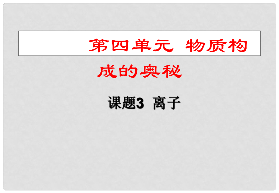 湖南省長沙市第三十二中學九年級化學 離子3課件_第1頁