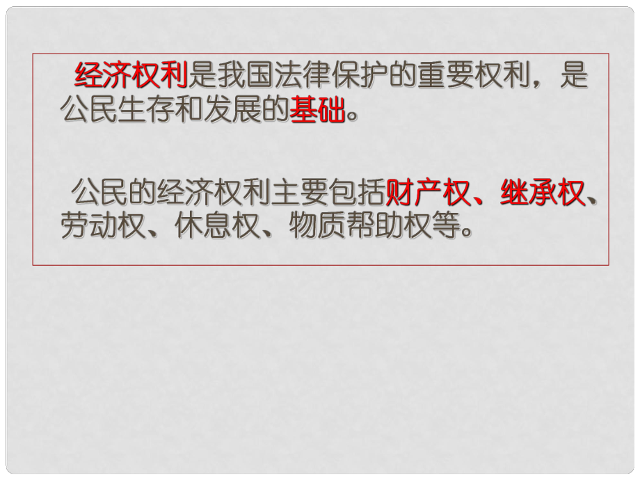 九年級政治全冊 第7課 第1框 依法享有財產(chǎn)繼承權課件 蘇教版_第1頁