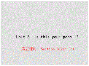 七年級(jí)英語(yǔ)上冊(cè) Unit 3 Is this your pencil（第5課時(shí)）Section B（2a3b）課件 （新版）人教新目標(biāo)版