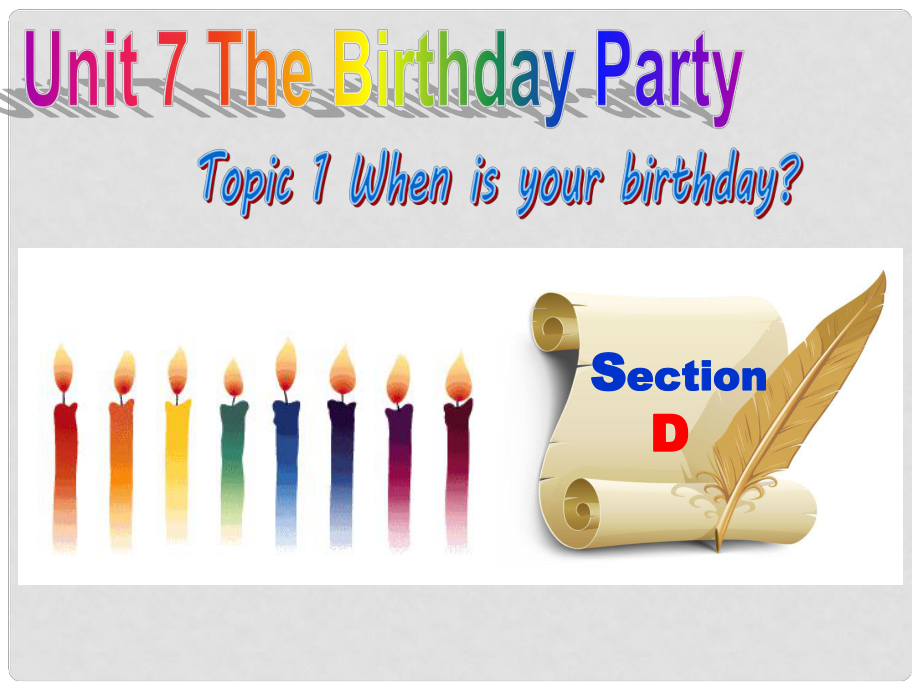 河南省沈丘縣全峰完中七年級英語下冊 Unit 7 Topic 1 When is your birthday Section D課件 （新版）仁愛版_第1頁