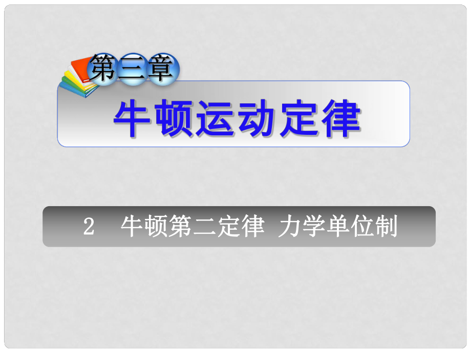 安徽省高中物理總第一輪復習 第3章2牛頓第二定律力學單位制課件 新人教版_第1頁