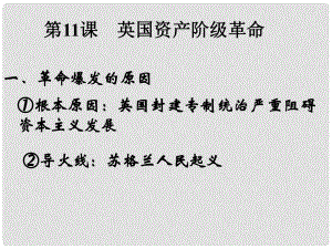 湖南省長沙市長郡雨花外國語學校九年級歷史上冊 第11課 英國資產(chǎn)階級革命 課件 新人教版