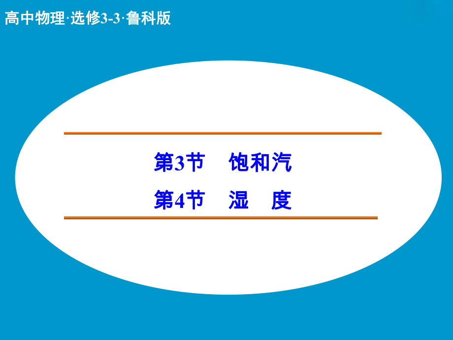 高中物理 飽和汽 濕度課件 魯科版選修33_第1頁