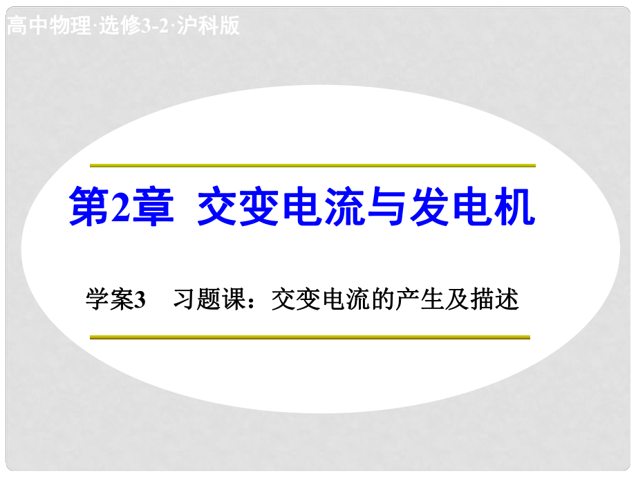 高中物理 第2章 交變電流與發(fā)電機(jī) 交變電流的產(chǎn)生及描述課件 滬科版選修32_第1頁