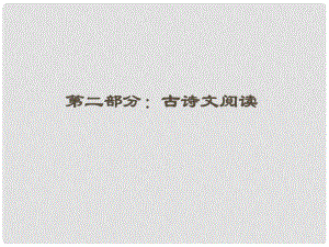 山東省高考語文一輪 第二編 第二部分專題十三 文言文閱讀第一節(jié)課件 新人教版