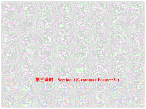 八年級(jí)英語上冊(cè) Unit 2 How often do you exercise（第3課時(shí)）Section A（Grammar Focus3c）課件 （新版）人教新目標(biāo)版