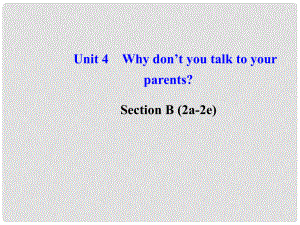 八年級英語下冊 Unit 4 Why don’t you talk to your parents Section B (2a2e)課件 （新版）人教新目標版