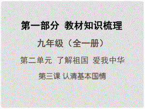 廣西中考政治 第一部分 知識(shí)整合 第三課 認(rèn)清基本國(guó)情課件 新人教版