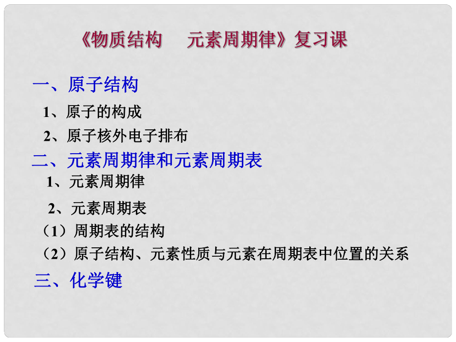 四川省成都市第七中學高中化學 第1章 復習課課件 新人教版必修2_第1頁