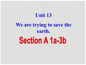 山東省鄒平縣實(shí)驗(yàn)中學(xué)九年級(jí)英語(yǔ)全冊(cè) Unit 13 We’re trying to save the earth Section A課件3 （新版）人教新目標(biāo)版