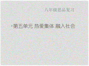 山東省單縣李田樓初級中學(xué)八年級政治下冊 第五單元 熱愛集體 融入社會復(fù)習(xí)課件 魯教版