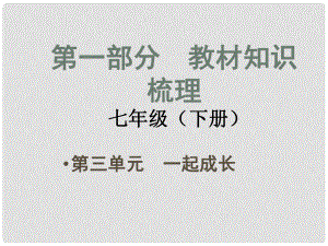 安徽省中考政治總復習 第一部分 教材知識梳理 七下 第三單元 一起成長課件 人民版