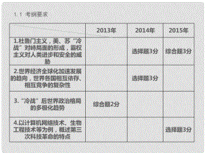 中考突破中考?xì)v史 第25講 戰(zhàn)后世界格局的演變、現(xiàn)代科技復(fù)習(xí)課件 新人教版