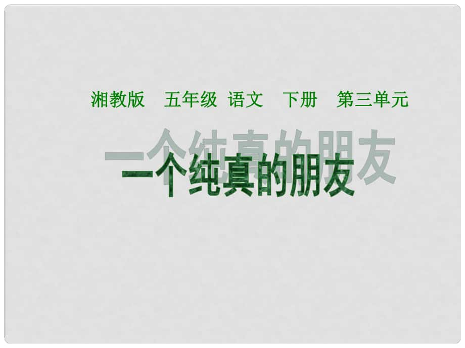 五年级语文下册《一个纯真的朋友》课件 湘教版_第1页