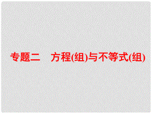 中考數(shù)學 專題突破強化訓練二 方程組與不等式組課件