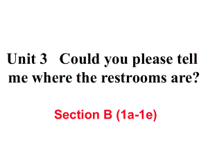 九年級英語全冊 Unit 3 Could you please tell me where the restrooms are（第4課時(shí)）Section B（1a1e）作業(yè)課件 （新版）人教新目標(biāo)版