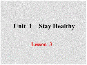 九年級英語上冊 Unit 1 Stay Healthy Lesson 3 Good Food, Good Health課件 （新版）冀教版