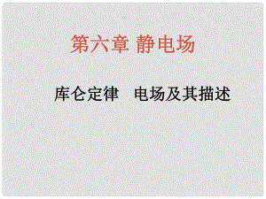 浙江省富陽市第二中學高考物理一輪復習 庫侖定律 電場及其描述課件