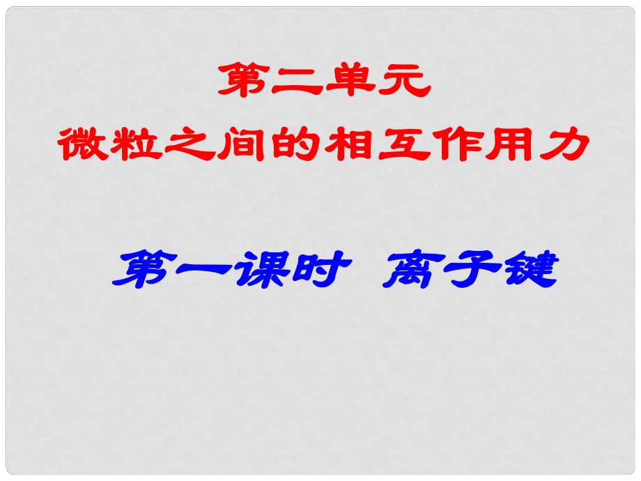 江蘇省淮安市范集中學(xué)高中化學(xué) 專題三 微粒間作用力與物質(zhì)性質(zhì) 離子鍵課件 蘇教版選修3_第1頁