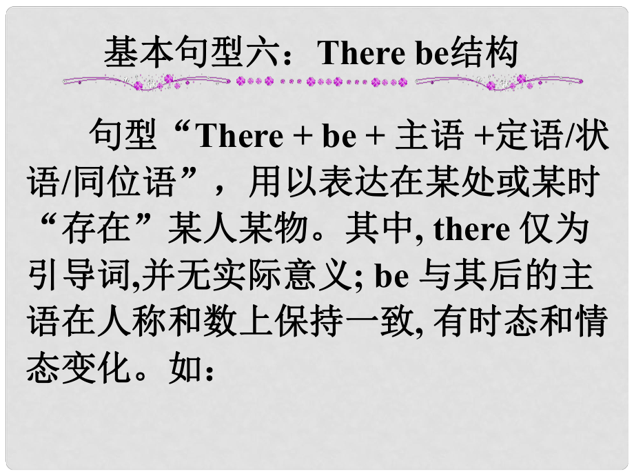 名師指津高考英語(yǔ) 第二部分 模塊復(fù)習(xí) 寫作微技能 基本句型六 There be結(jié)構(gòu)課件 北師大版_第1頁(yè)