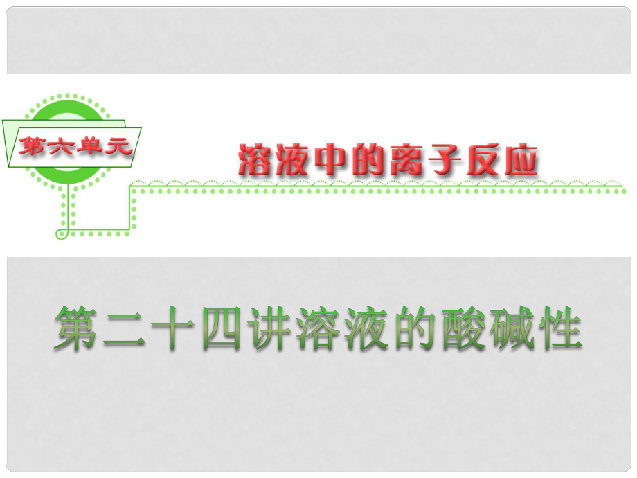 浙江省高三化學(xué) 第6單元24講 溶液的酸堿性課件 新人教版_第1頁(yè)