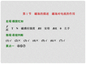 四川省昭覺中學(xué)高考物理第一輪復(fù)習(xí) 第八章 第1節(jié) 磁場的描述磁場對電流的作用課件