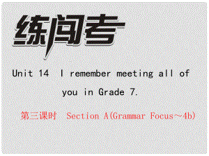 九年級英語全冊 Unit 14 I remember meeting all of you in Grade 7（第3課時）Section A（Grammar Focus4b）課件 （新版）人教新目標(biāo)版