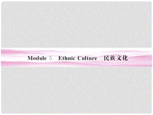 山東省高考英語總復習 Module 5　Ethnic Culture課件 外研版選修7